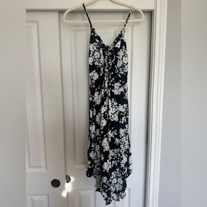 Mahina Black and White Floral Maxi Dress